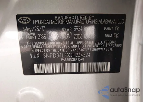 2018 Hyundai Elantra Sel из США, поврежденный, VIN 5NPD84LFXJH234524